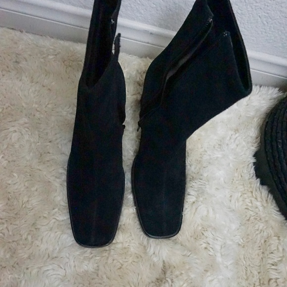 Classified black Square toe block-heel ankle boots - Picture 4 of 5